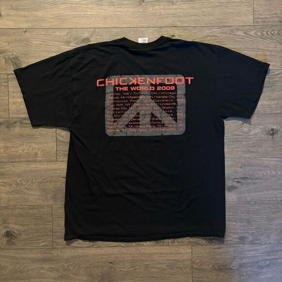 Chickenfoot 2009 Large T Shirt The World Tour Concert Hagar Satriani Black OOP - Picture 2 of 5